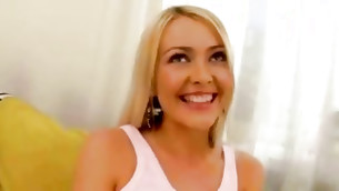 Blonde sweet hooker is shocked of watching on the biggest excessive dick